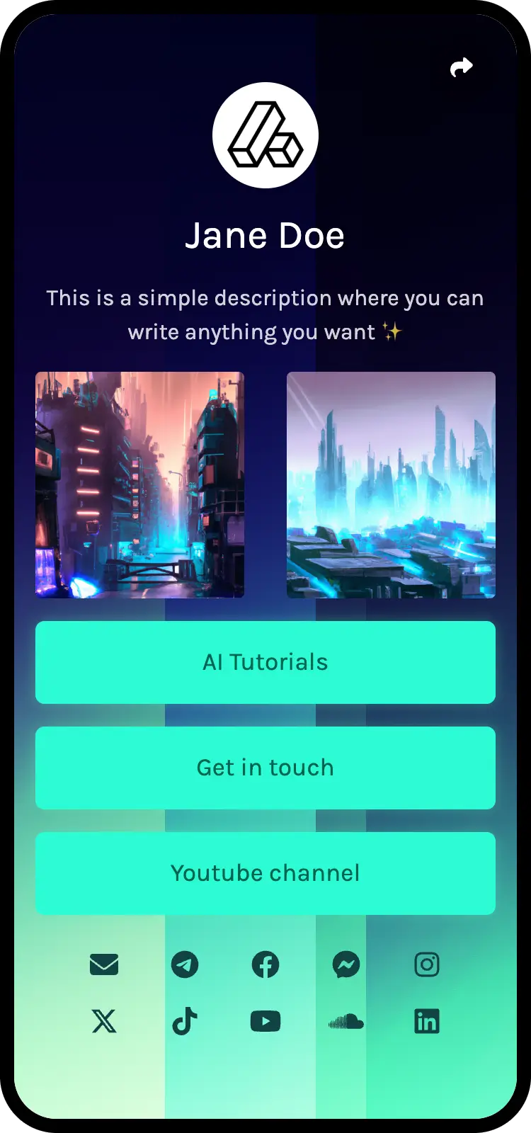 Screenshot di esempi di pagine biolink